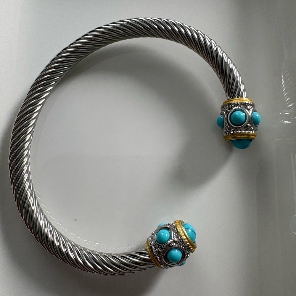 NWOT Silver and Turquoise Bangle Bracelet